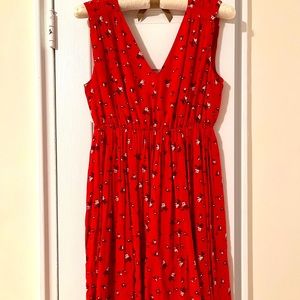 Madewell dress, red floral, size medium.
